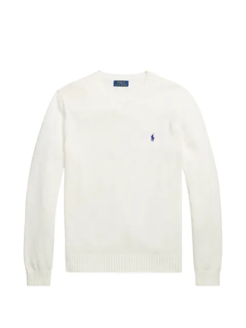 Polo Ralph Lauren logo-embroidered crew-neck sweater Neutrals 710884460015