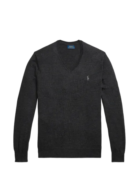 Polo Ralph Lauren V-neck logo-embroidered sweater Grey 710980786001