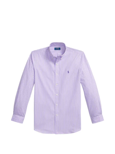 Polo Ralph Lauren striped embroidered-logo shirt Purple 710929346500