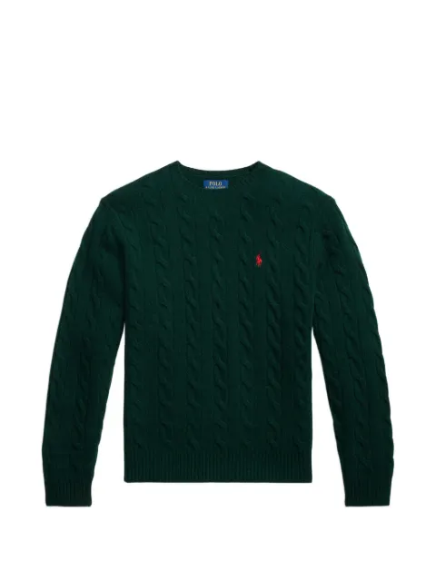 Polo Ralph Lauren cable-knit embroidered-logo sweater Green 710892478010