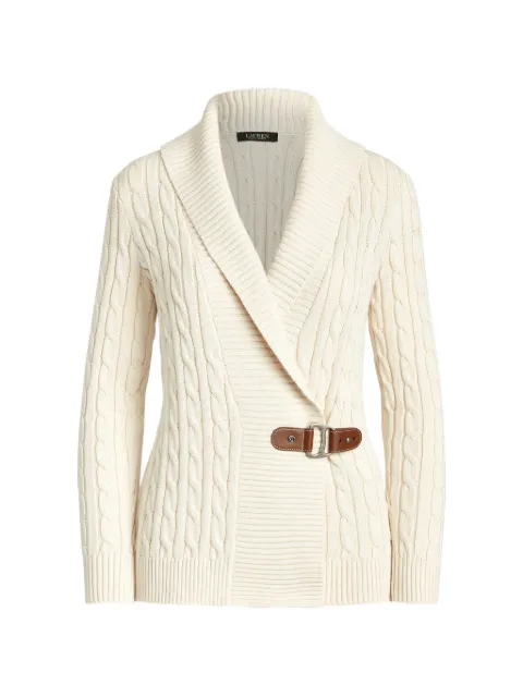 Lauren Ralph Lauren cable-knit buckle-fastening cardigan White 200954915001
