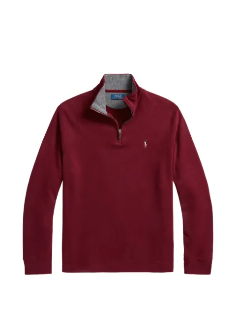 Polo Ralph Lauren quarter-zip embroidered-logo sweater Red 710953504004