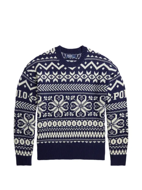 Polo Ralph Lauren Fair Isle logo-intarsia sweater Blue 710956531001