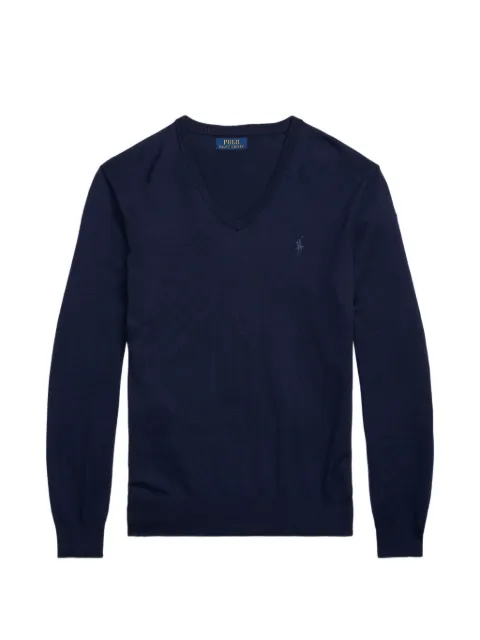Polo Ralph Lauren logo-embroidered V-neck sweater Blue 710883124001