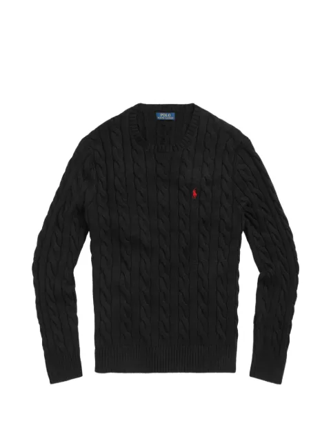 Polo Ralph Lauren Pony-detail cable-knit sweater Black 710918998015