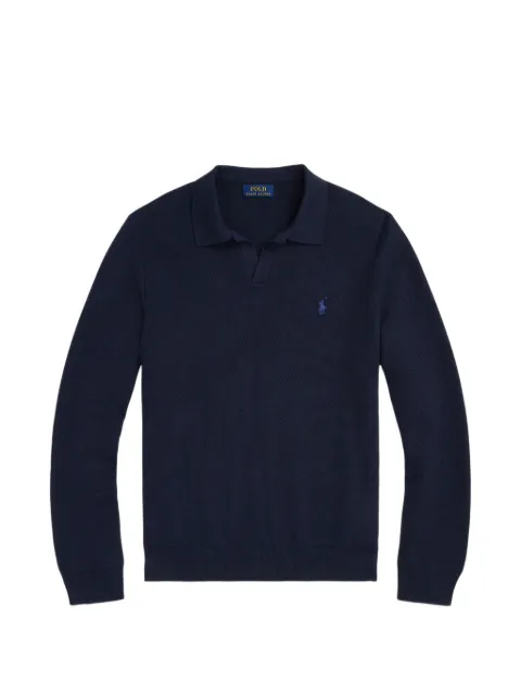 Polo Ralph Lauren Pony- embroidered polo-collar sweater Blue 710980772001