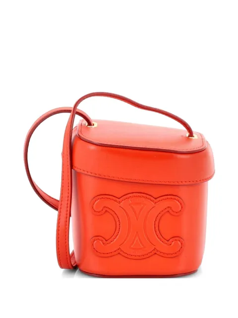 Celine Pre-Owned Cuir Triomphe Box Bag Leather Small bucket bag Red VW4L27AVUYUQFHQ3