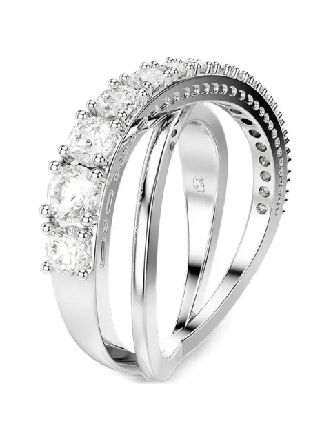 Swarovski Hyperbola crystal-embellished crossover rings Silver 5714952