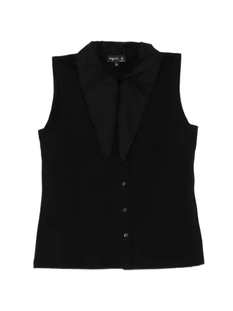 agnès b. sleeveless jersey shirt Black F319JIB3