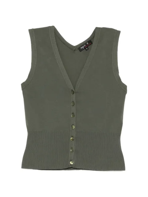 agnès b. V-neck sleeveless top Green EDT7J155