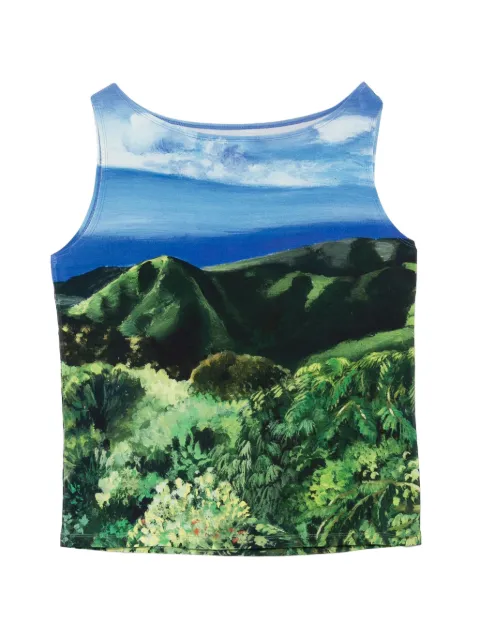 agnès b. landscape-print sleeveless top Green EZ22NZ21