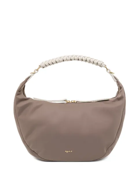 agnès b. medium logo-embossed tote bag Brown P830VNU7