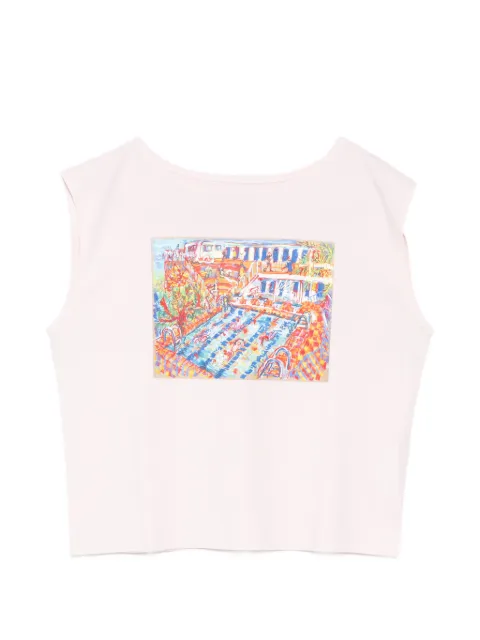 agnès b. COLISÉE ARTIST COTTON T-SHIRT Pink ES19SFP4