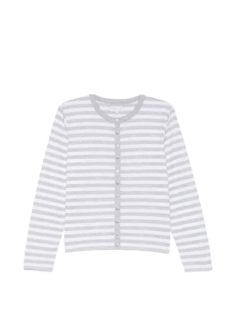 agnès b. striped cotton cardigan White EDU4JEH2