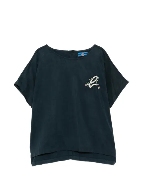 SPORT b. by agnès b. logo embroidered short-sleeve blouse Blue C648QUC4