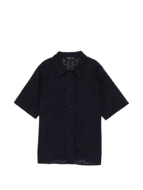 agnès b. geometric-motif shirt Blue L945TW74