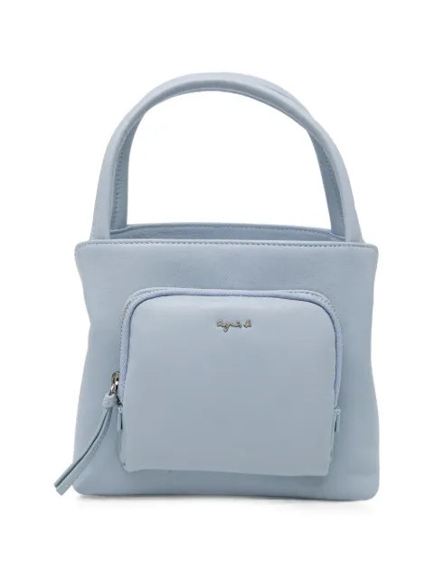 agnès b. logo-plaque tote bag Blue P849VCX6
