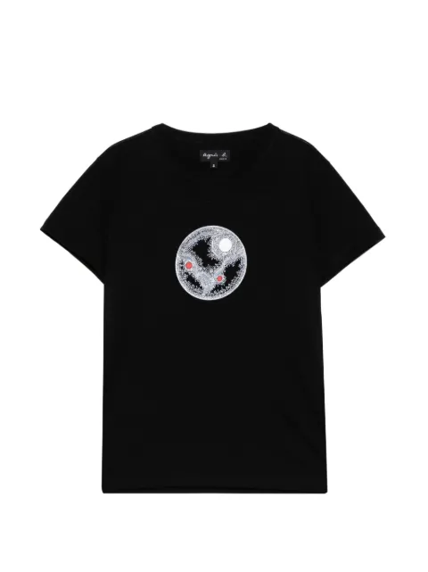 agnès b. graphic-print round neck T-shirt Black 2653SFP7