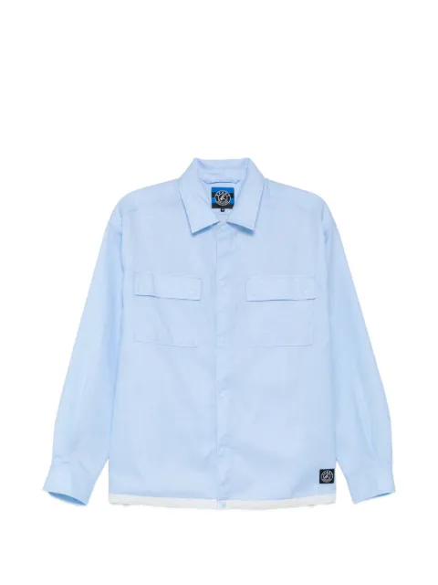SPORT b. by agnès b. logo-patched checked shirt Blue C710QI4P