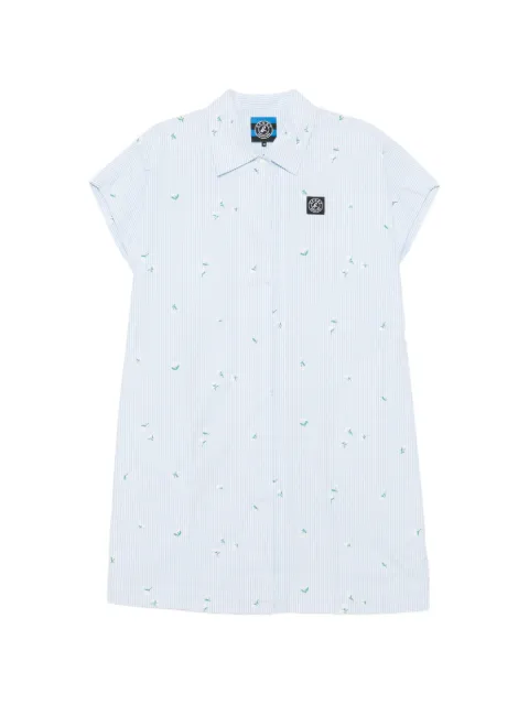 SPORT b. by agnès b. striped floral-embroidered shirt mini dress Blue R550QI4T