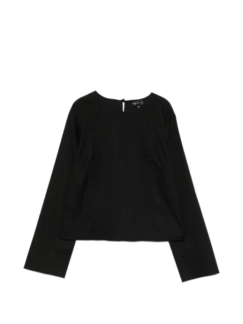 agnès b. pintuck long-sleeve blouse Black L908AR28