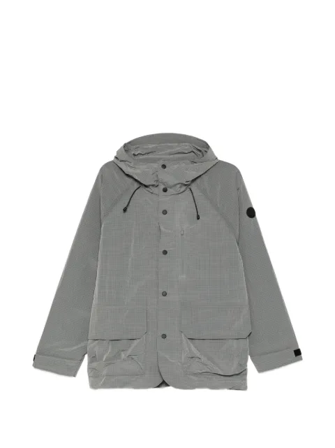 SPORT b. by agnès b. hooded grid-pattern jacket Grey DD04QT2U