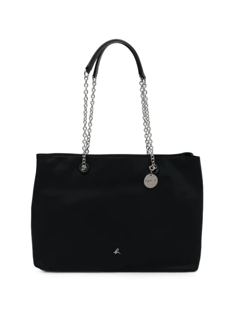 agnès b. chain-link logo-plaque tote bag Black P953VNU7