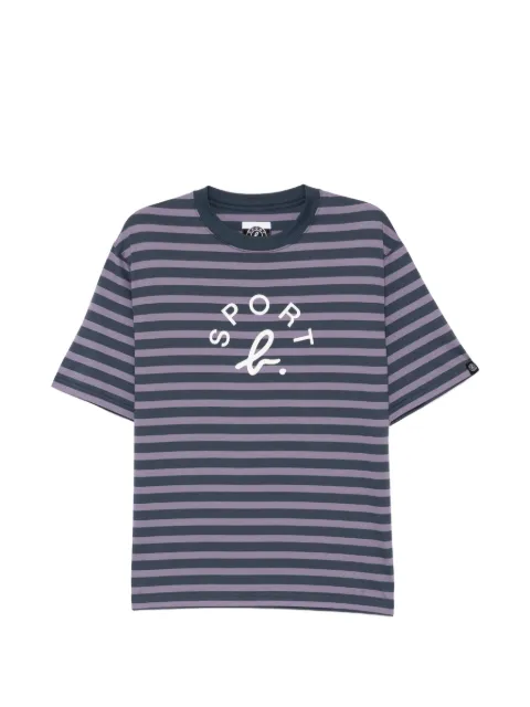 SPORT b. by agnès b. striped logo-print T-shirt Purple 1699QF5X