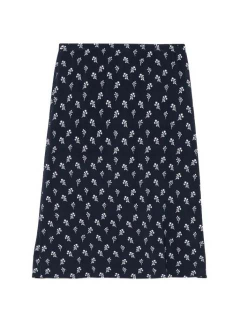 agnès b. floral-print midi skirt Blue 0936JKD6
