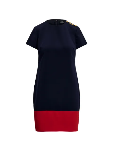 Lauren Ralph Lauren button colour-block mini dress Blue 200P05916001