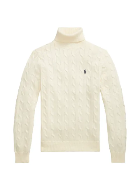 Polo Ralph Lauren cable-knit roll-neck sweater Neutrals 710956468002