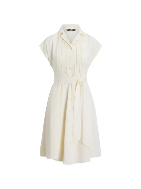 Lauren Ralph Lauren pin-tucked belted dress Neutrals 200P10915