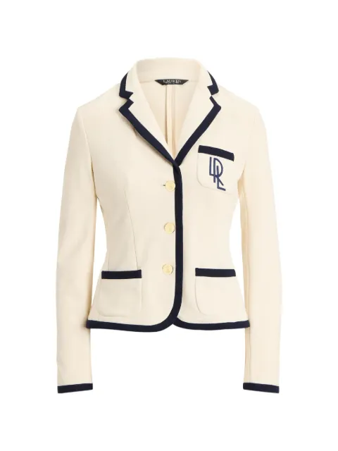 Lauren Ralph Lauren contrasting-trim blazer Neutrals 200933326