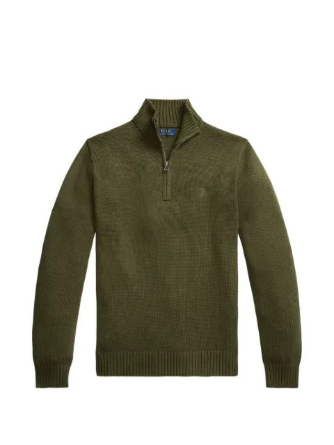Polo Ralph Lauren quarter-zip embroidered-logo sweater Green 710937637008