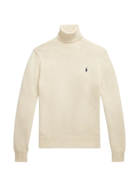 Polo Ralph Lauren roll-neck logo-embroidered sweater Neutrals 710857915008