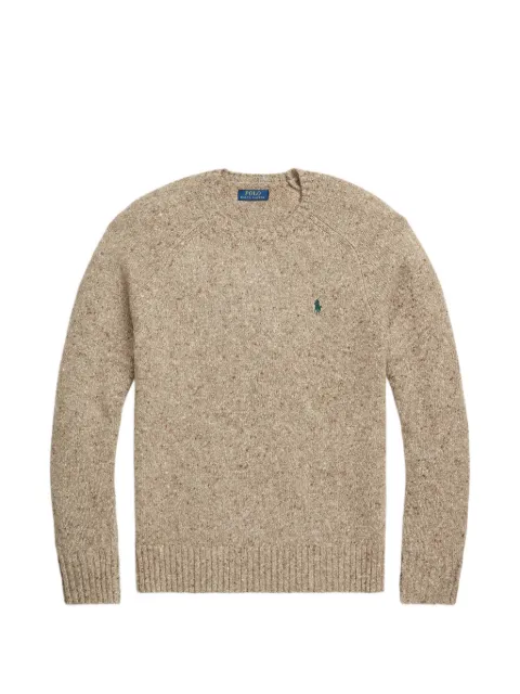 Polo Ralph Lauren logo-embroidered flecked sweater Neutrals 710P02688002