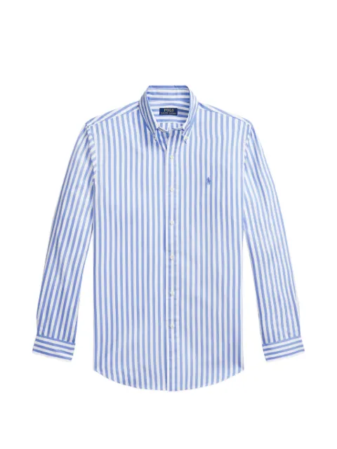 Polo Ralph Lauren vertical-stripe logo-embroidered shirt Blue 710945056004