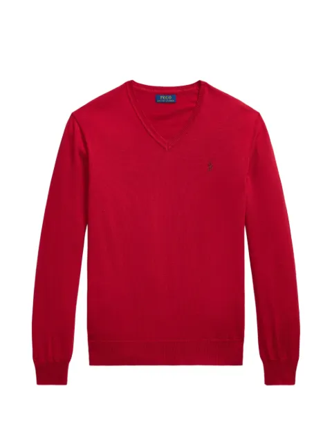 Polo Ralph Lauren V-neck logo-embroidered sweater Red 710980786005