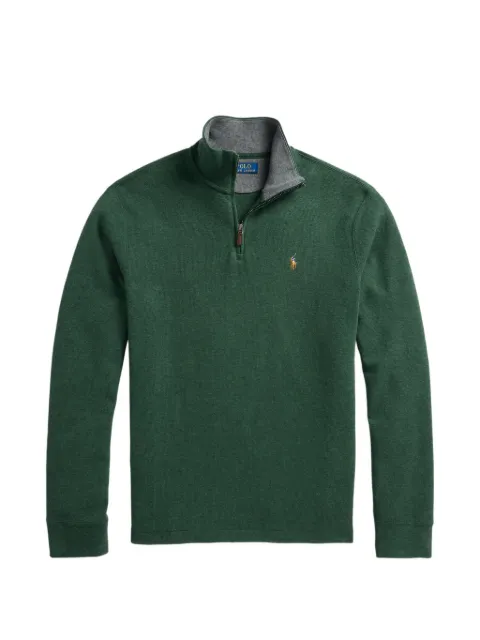 Polo Ralph Lauren logo-embroidered quarter-zip sweater Green 710953504005