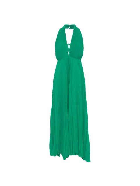 Raquel Diniz Raissa pleated halterneck maxi dress Green 5L03159NUP0021