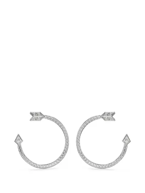 Swarovski Idyllia crystal-embellished arrow hoop earrings Silver 5741522