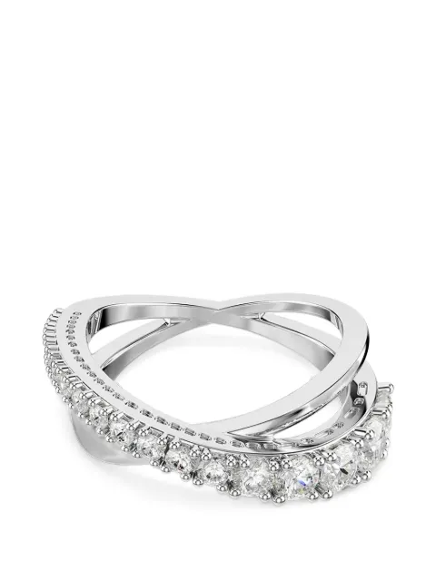 Swarovski Hyperbola crossover crystal-embellished ring Silver 5714953