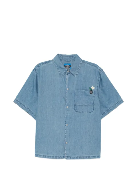 SPORT b. by agnès b. floral-embroidered short-sleeve shirt Blue C709QUC6