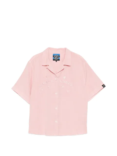 SPORT b. by agnès b. embroidered short-sleeve shirt Pink C714QUC5