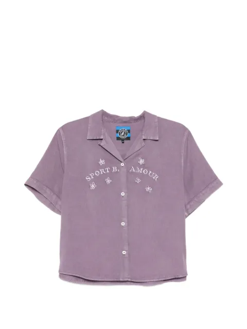 SPORT b. by agnès b. dyed collar shirt Purple C714QUC5