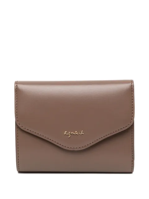 agnès b. brown flap leather wallet Brown P875VCZ7
