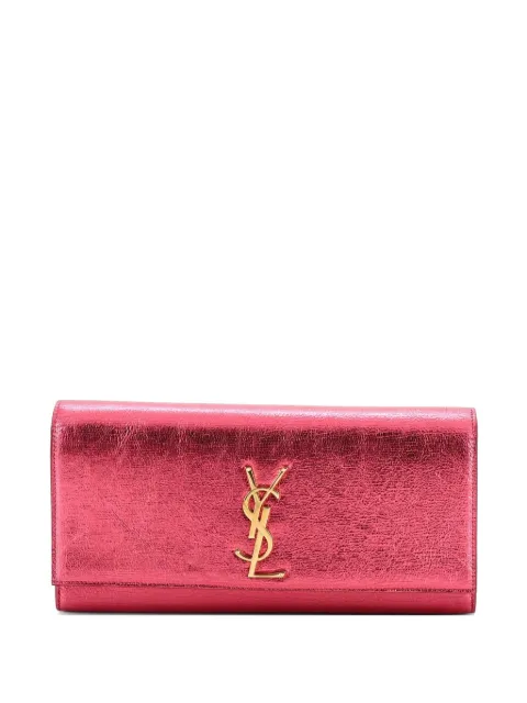 Saint Laurent Pre-Owned Classic Monogram Metallic Calfskin Long clutch bag Metallic SU1UXNS19IAKXNGA