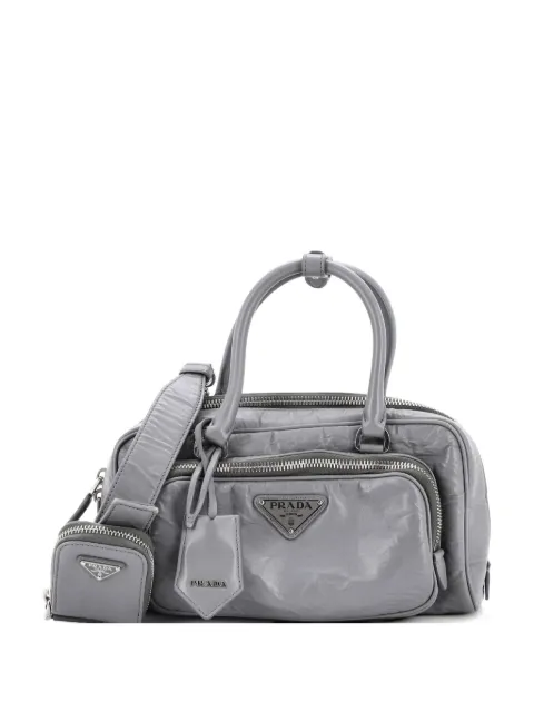 Prada Pre-Owned Re-Edition 2001 Top Handle Nappa Antique shoulder bag Grey EGCH14UKNXS80YZK