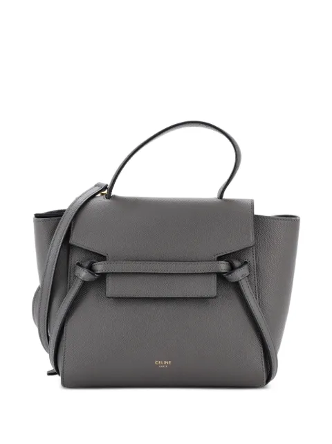 Celine Pre-Owned Belt Bag Textured Leather Nano shoulder bag Grey 1TAQGRQJOQXSCUVW