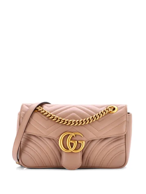 Gucci Pre-Owned GG Marmont Flap Bag Matelasse Leather Medium shoulder bag Neutrals CVB3ESXP4QF79QZI
